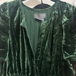 Anthropologie Somerset forest green maxi velvet Dress